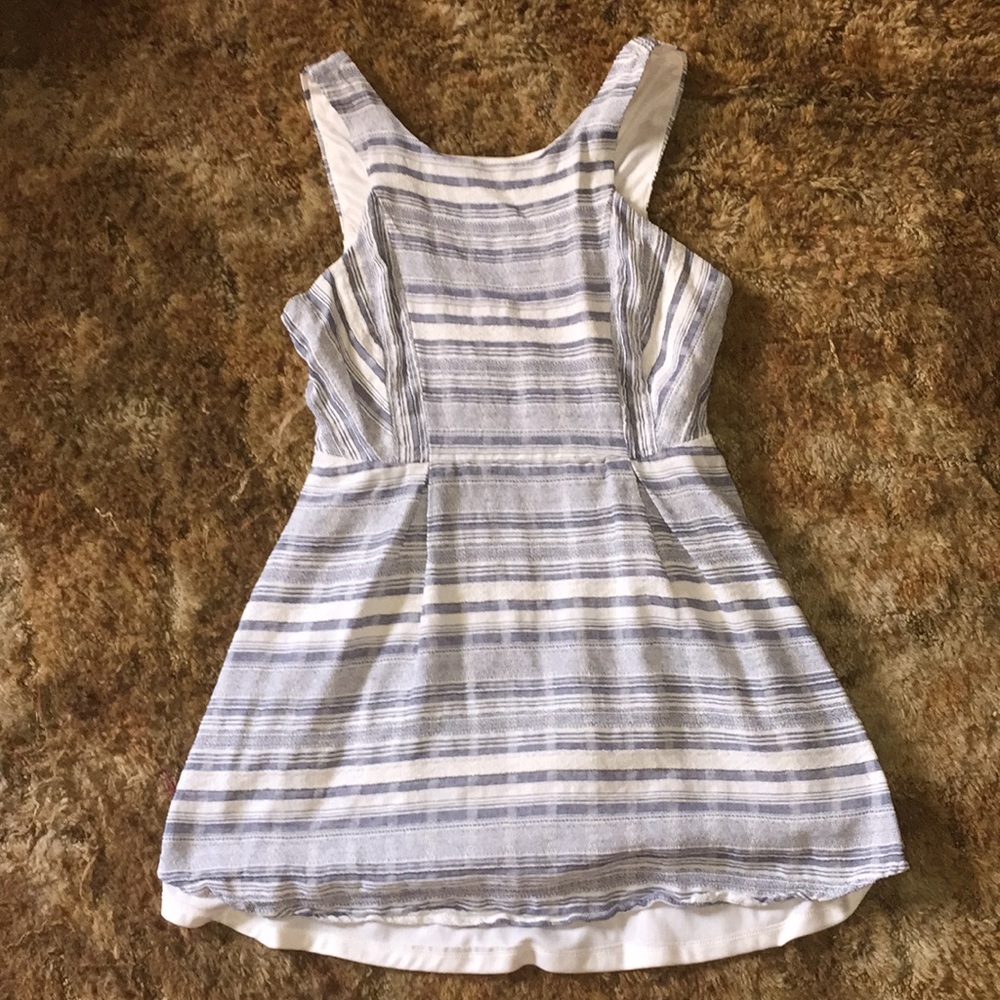 BLUE AND WHITE STRIPED SUNDRESS